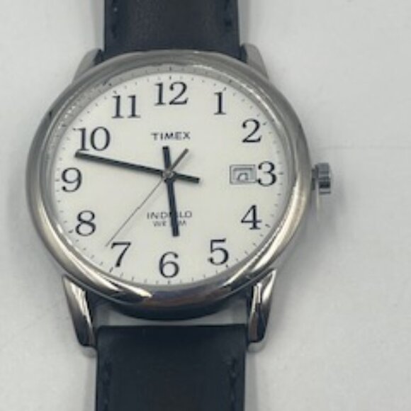 New Timex Easy Reader Watch Women’s Leather Band Silver-tone Case - Picture 2 of 7